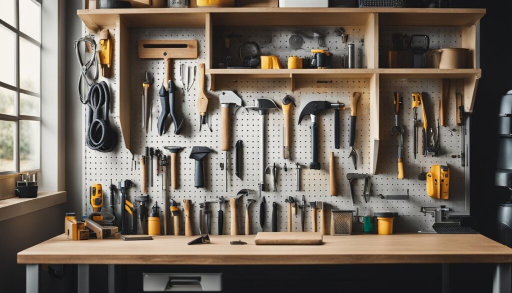 garage bench for workspace and storage