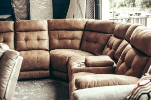 leather sofa in the living room